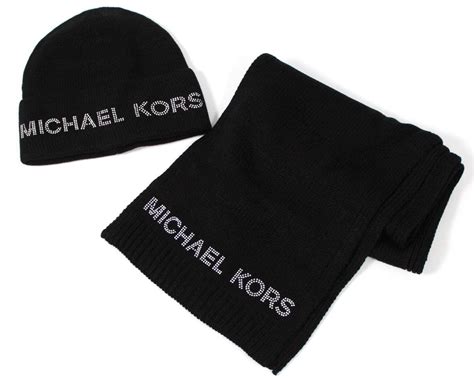 michael kors black and white hat and scarf|Michael Kors scarf tk maxx.